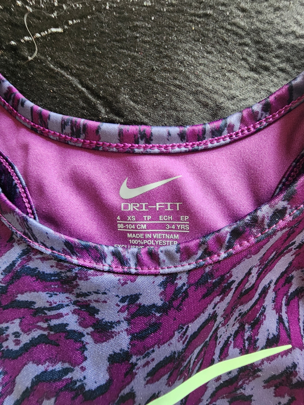 Nike Girls' Purple Dri-FIT Tank & Shorts Set - Neon Swoosh - Picture 2 of 3